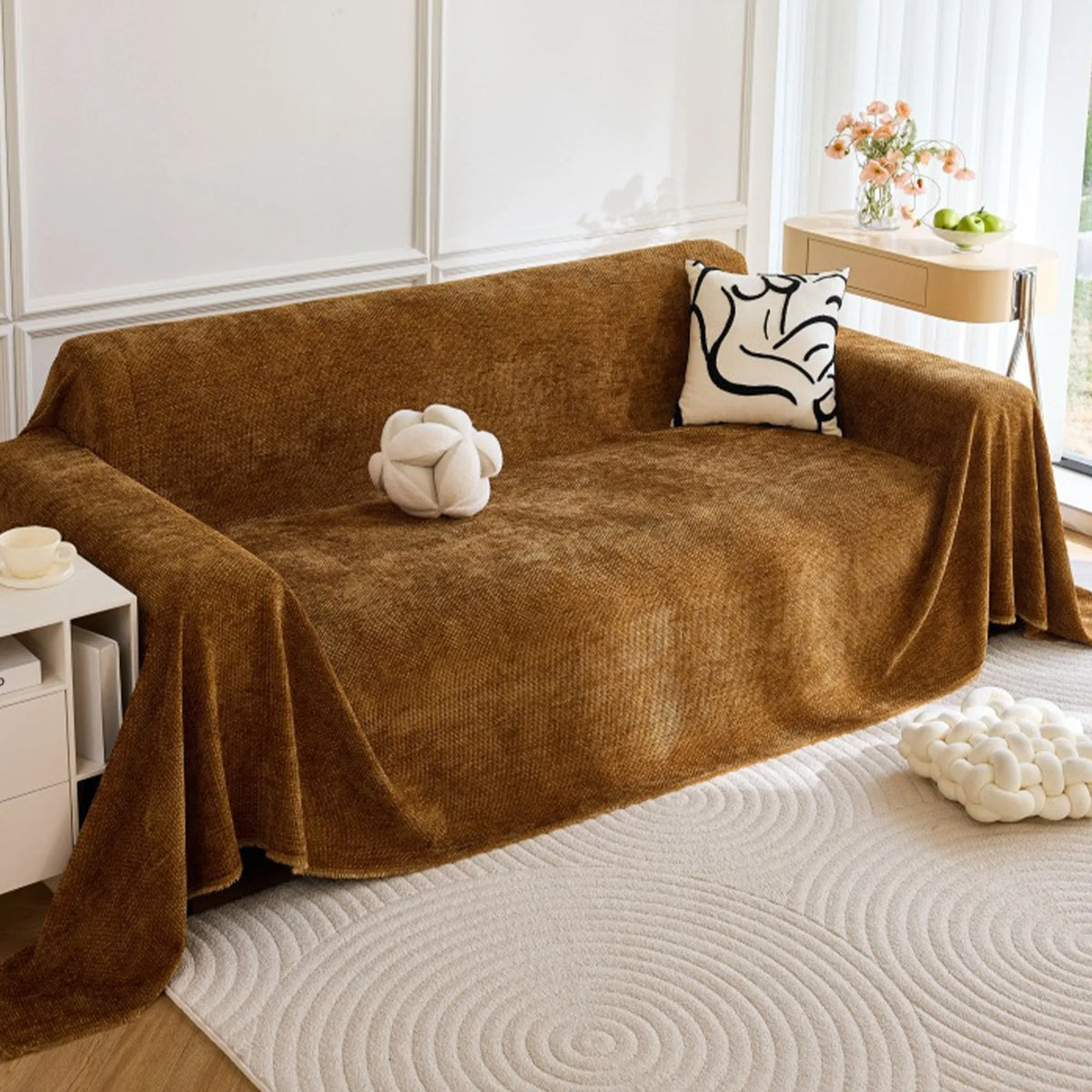 Classic Weave Patterned Sofa Throw