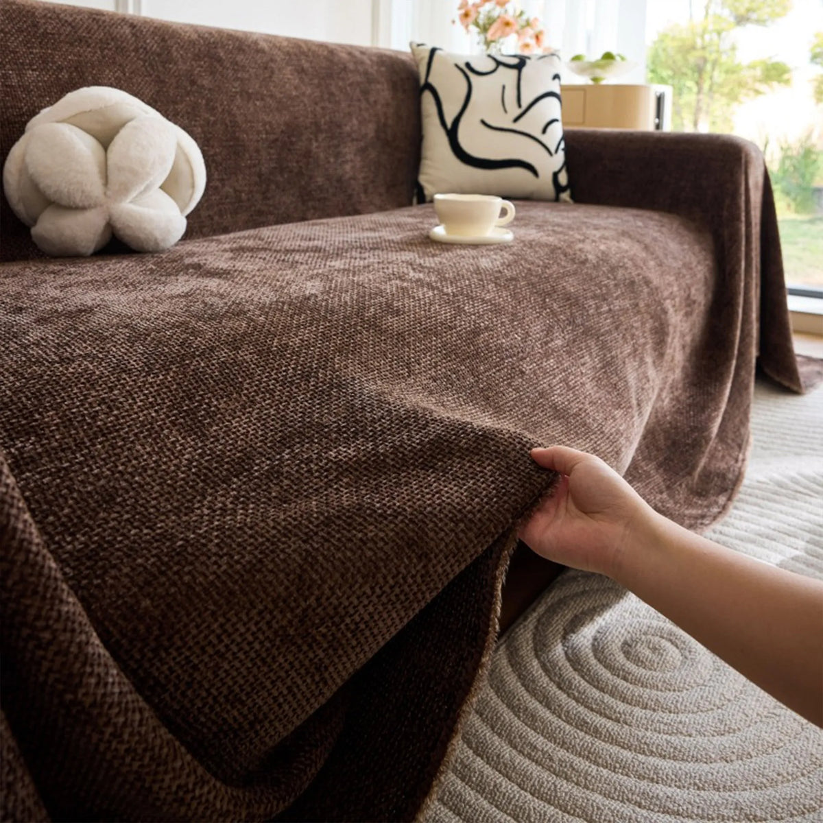 Classic Weave Patterned Sofa Throw