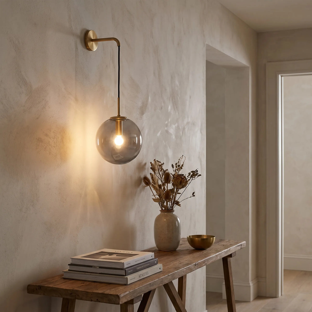 Clear Glass Cylinder Wall Light