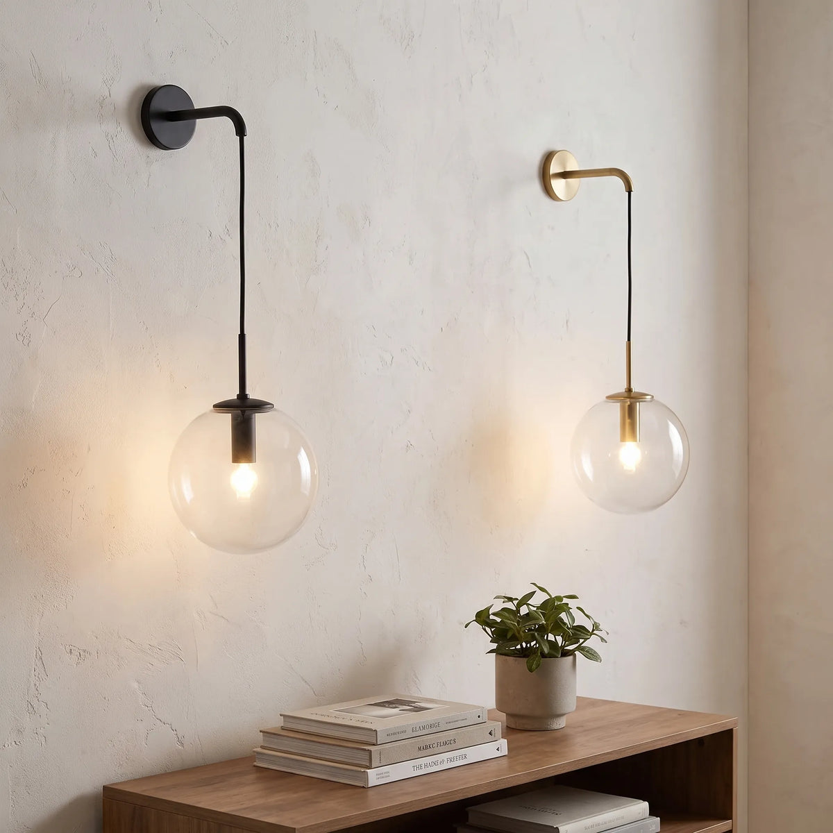 Clear Glass Cylinder Wall Light