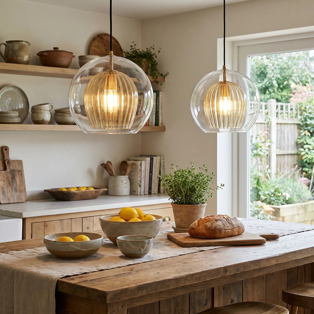 Clear Glass Globe Pendant, G4 LED