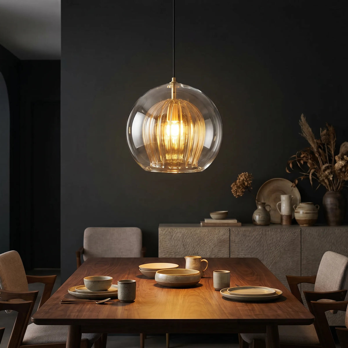 Clear Glass Globe Pendant, G4 LED
