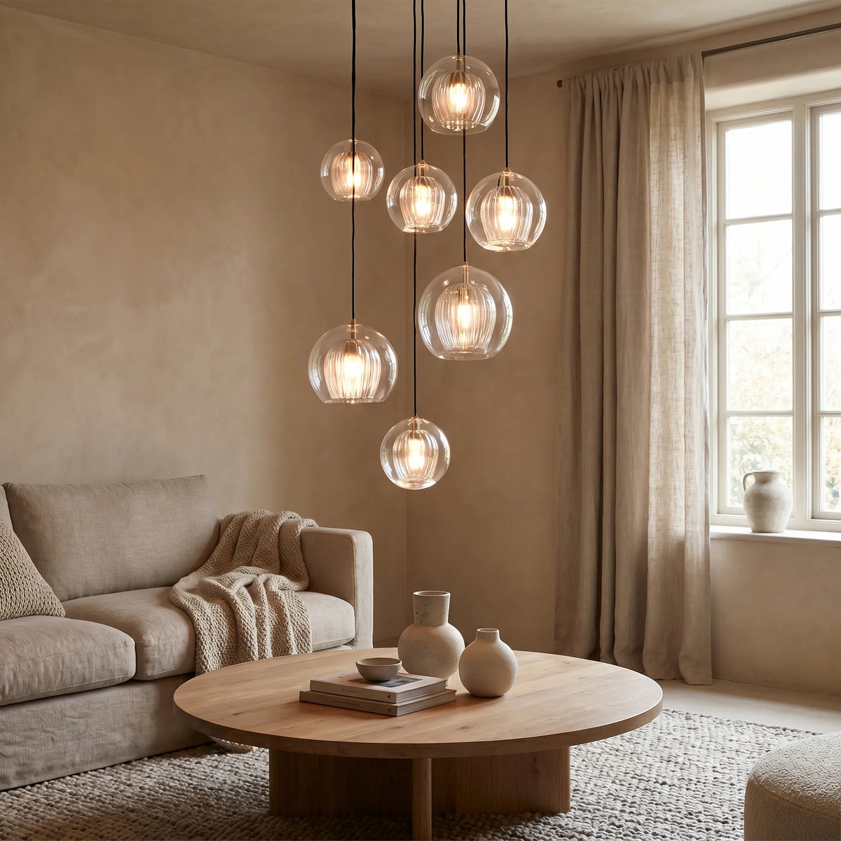Clear Glass Globe Pendant, G4 LED
