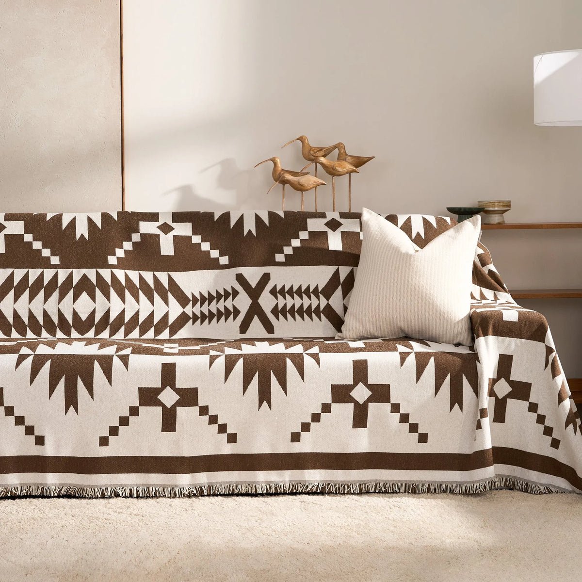 Cocoa Tribal Chenille Couch Cover