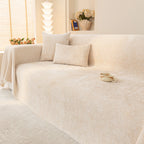 Coconut Cream Patterned Sofa Throw