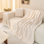 Coconut Cream Patterned Sofa Throw