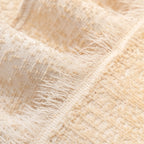 Coconut Cream Patterned Sofa Throw