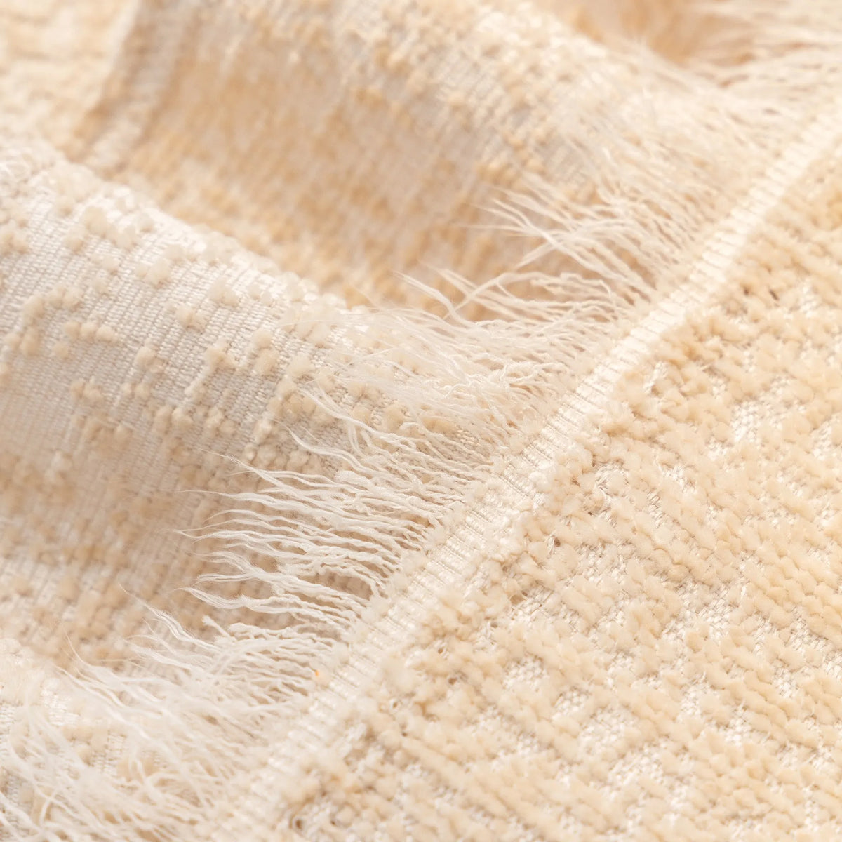 Coconut Cream Patterned Sofa Throw