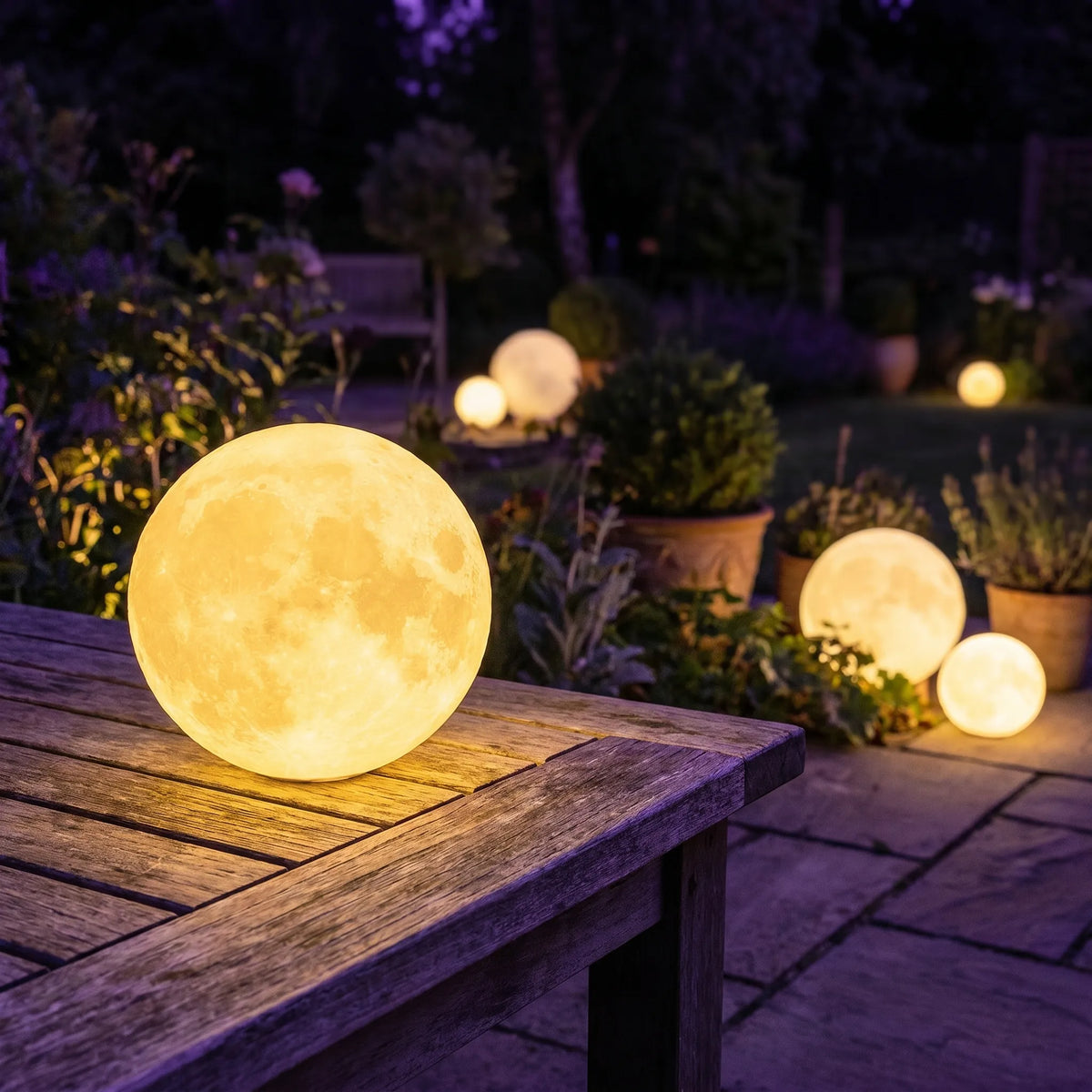 Colour Changing Moon Garden Light