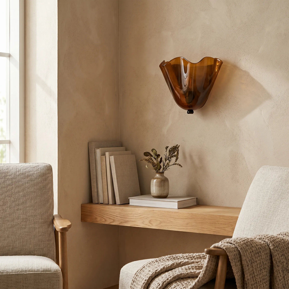 Coloured Frosted Glass Wall Lamp