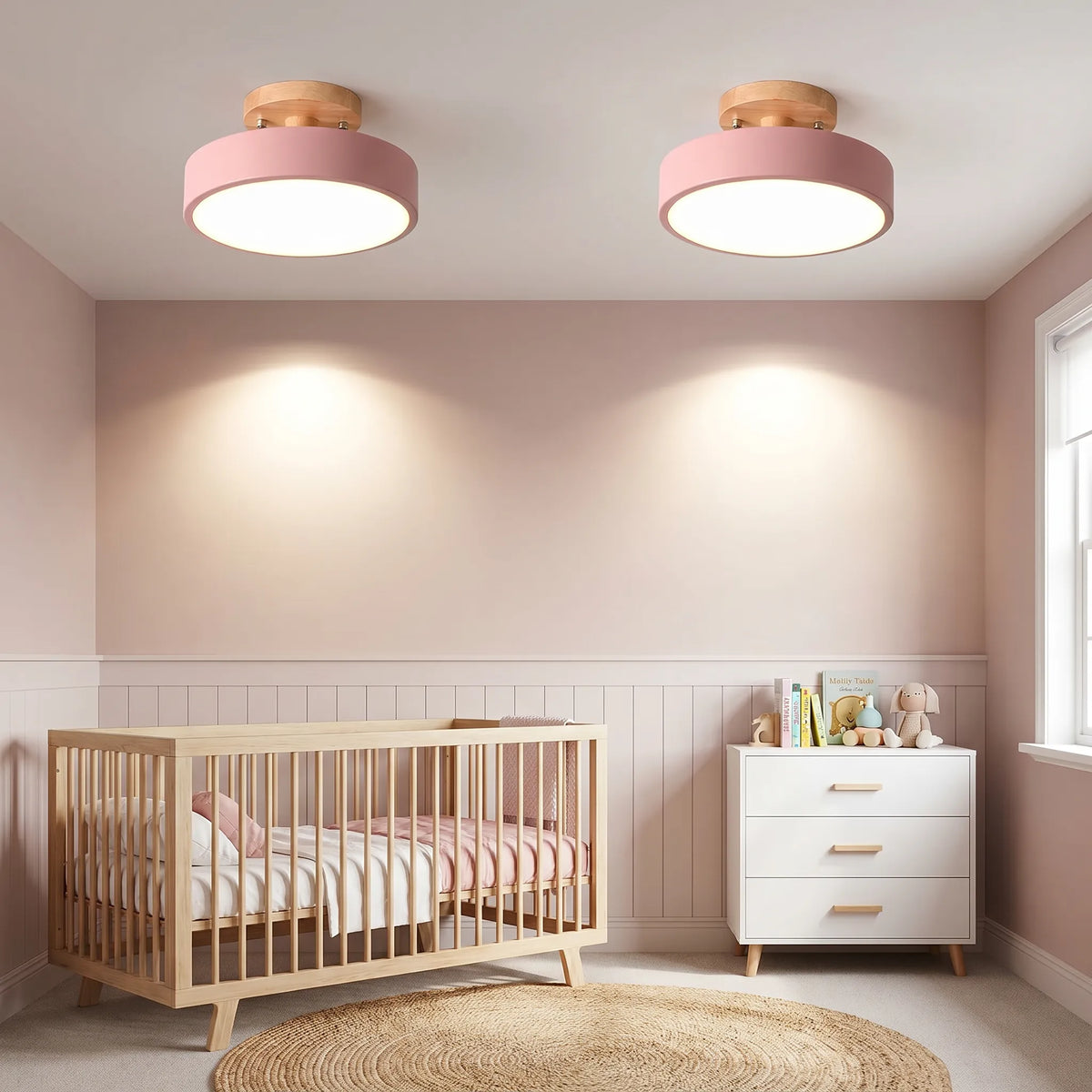 Colourful Round Wood Ceiling Light