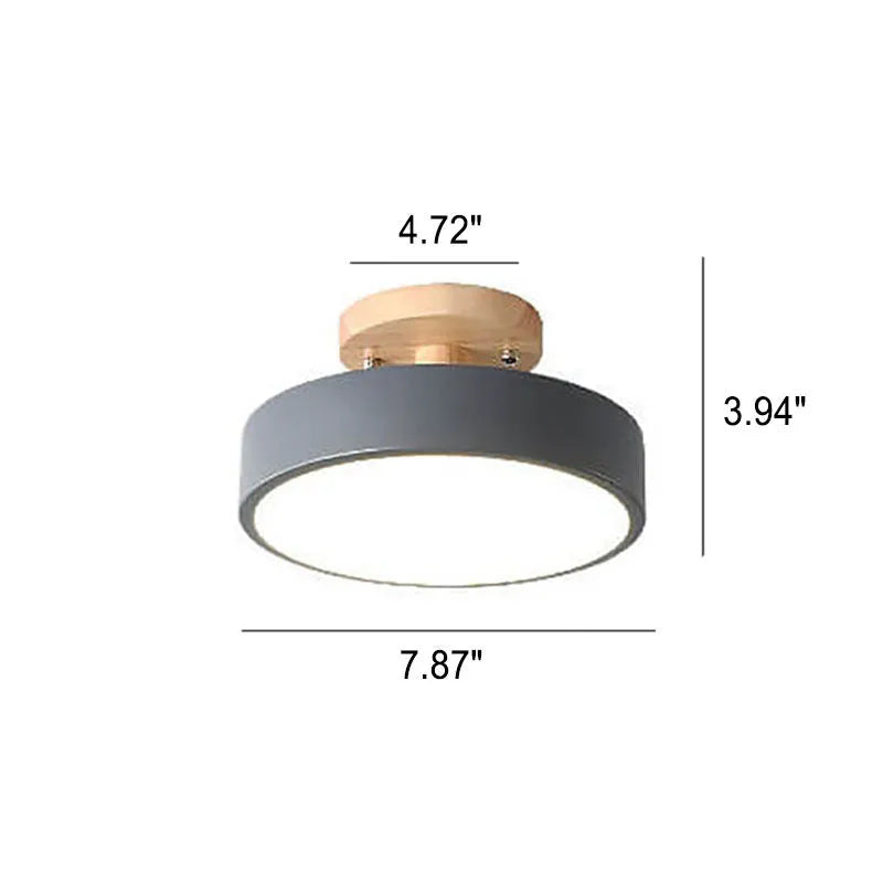 Colourful Round Wood Ceiling Light