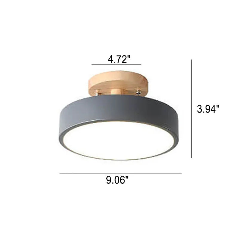 Colourful Round Wood Ceiling Light