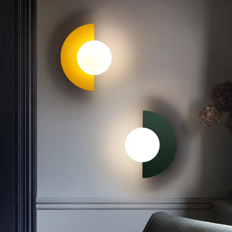 Colourful Sphere Glass Wall Sconce