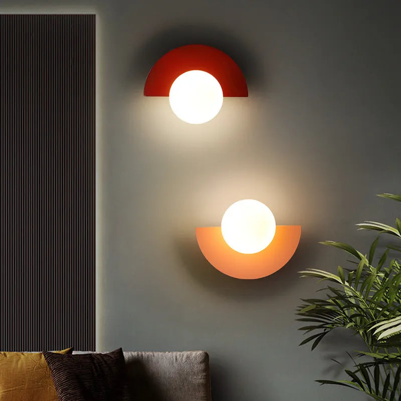 Colourful Sphere Glass Wall Sconce