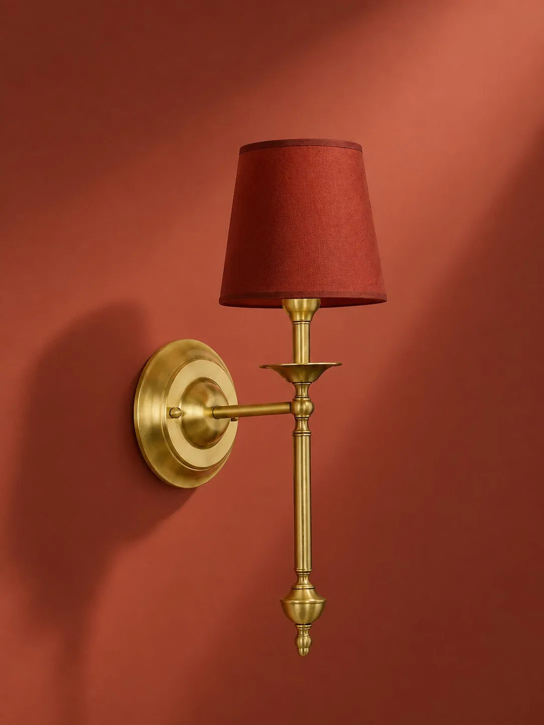 Copper Fabric Drum Wall Light
