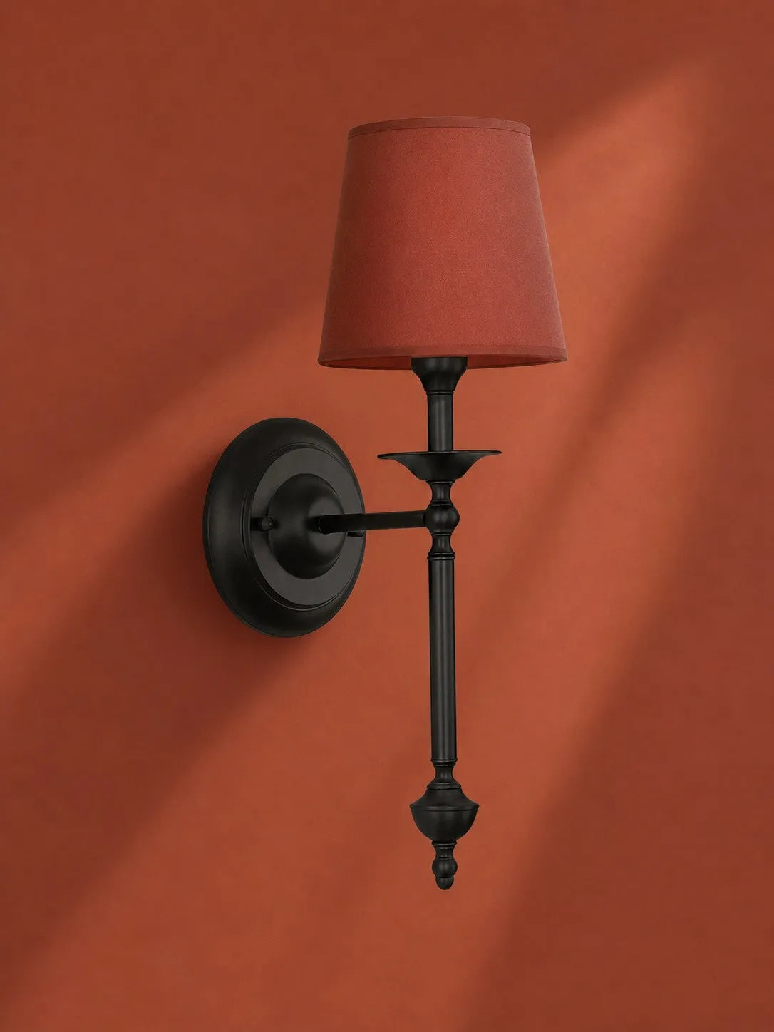 Copper Fabric Drum Wall Light