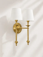 Copper Fabric Drum Wall Light