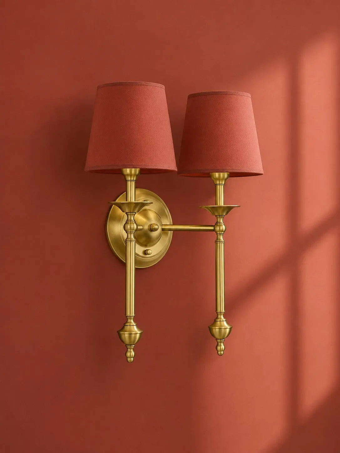 Copper Fabric Drum Wall Light