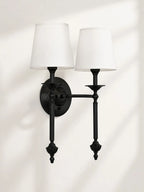 Copper Fabric Drum Wall Light