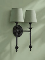 Copper Fabric Drum Wall Light