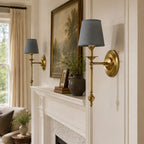 Copper Fabric Drum Wall Light