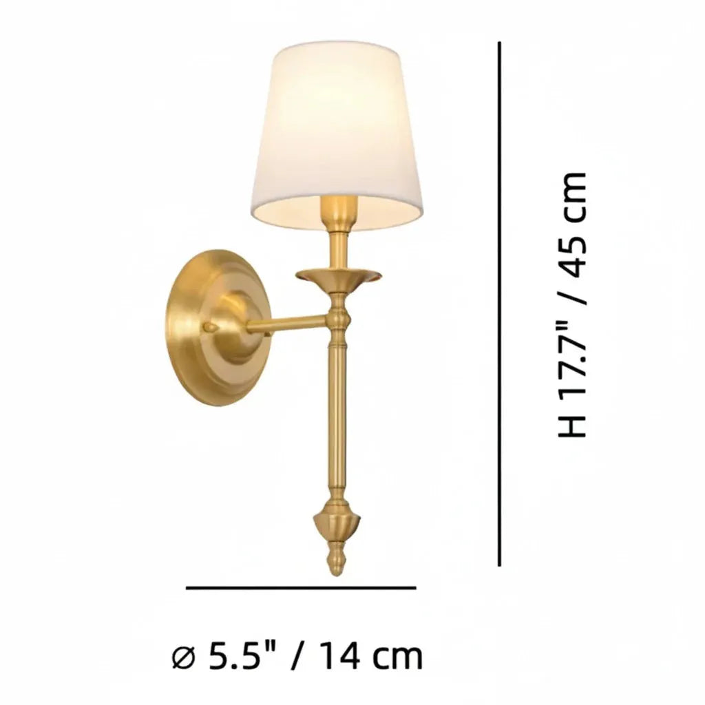 Copper Fabric Drum Wall Light