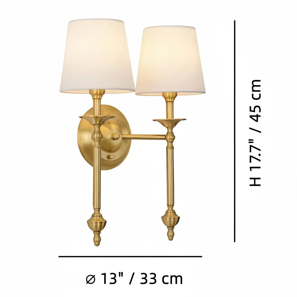 Copper Fabric Drum Wall Light