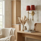 Copper Fabric Drum Wall Light