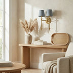 Copper Fabric Drum Wall Light