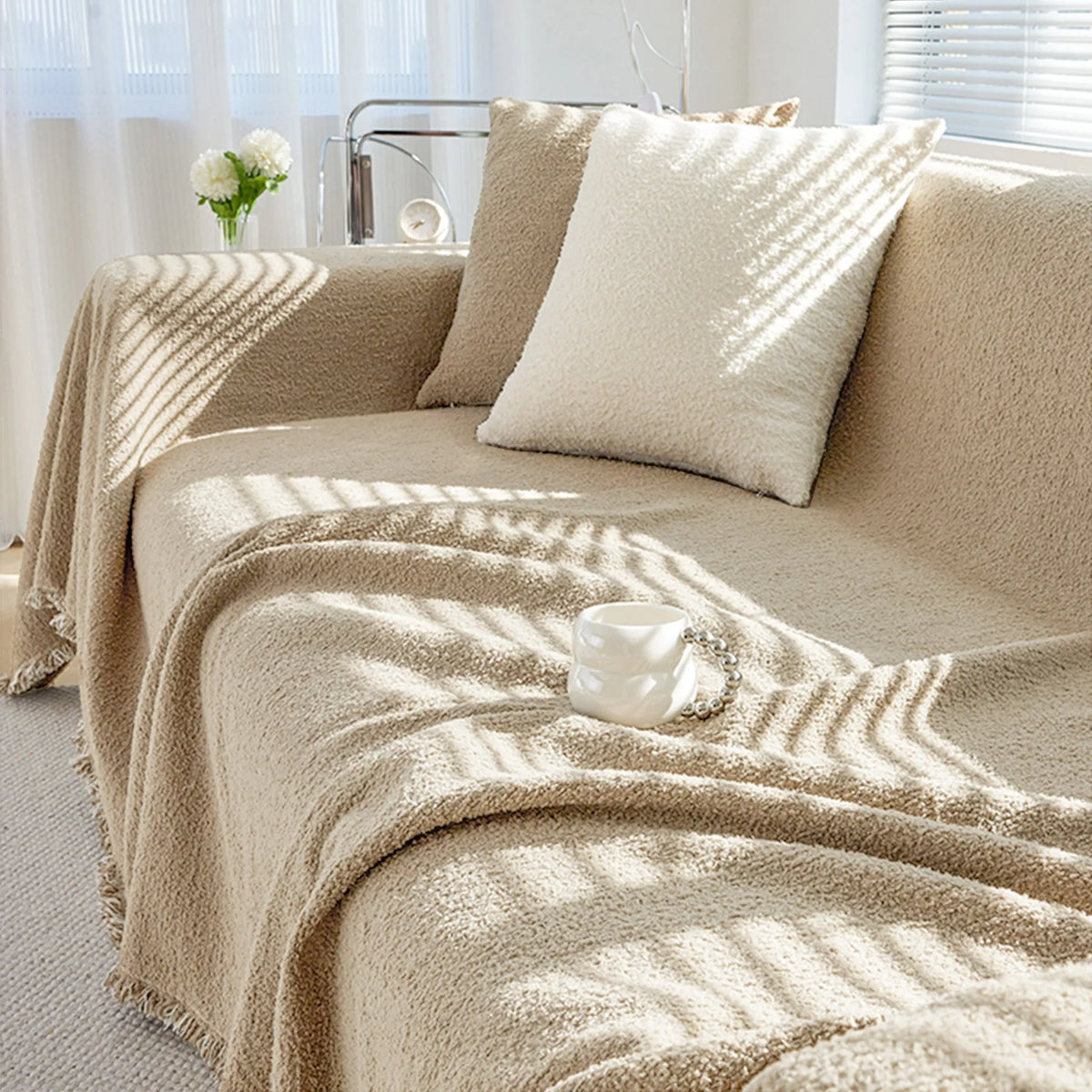 Cosy Winter Plush Chenille Sofa Cover