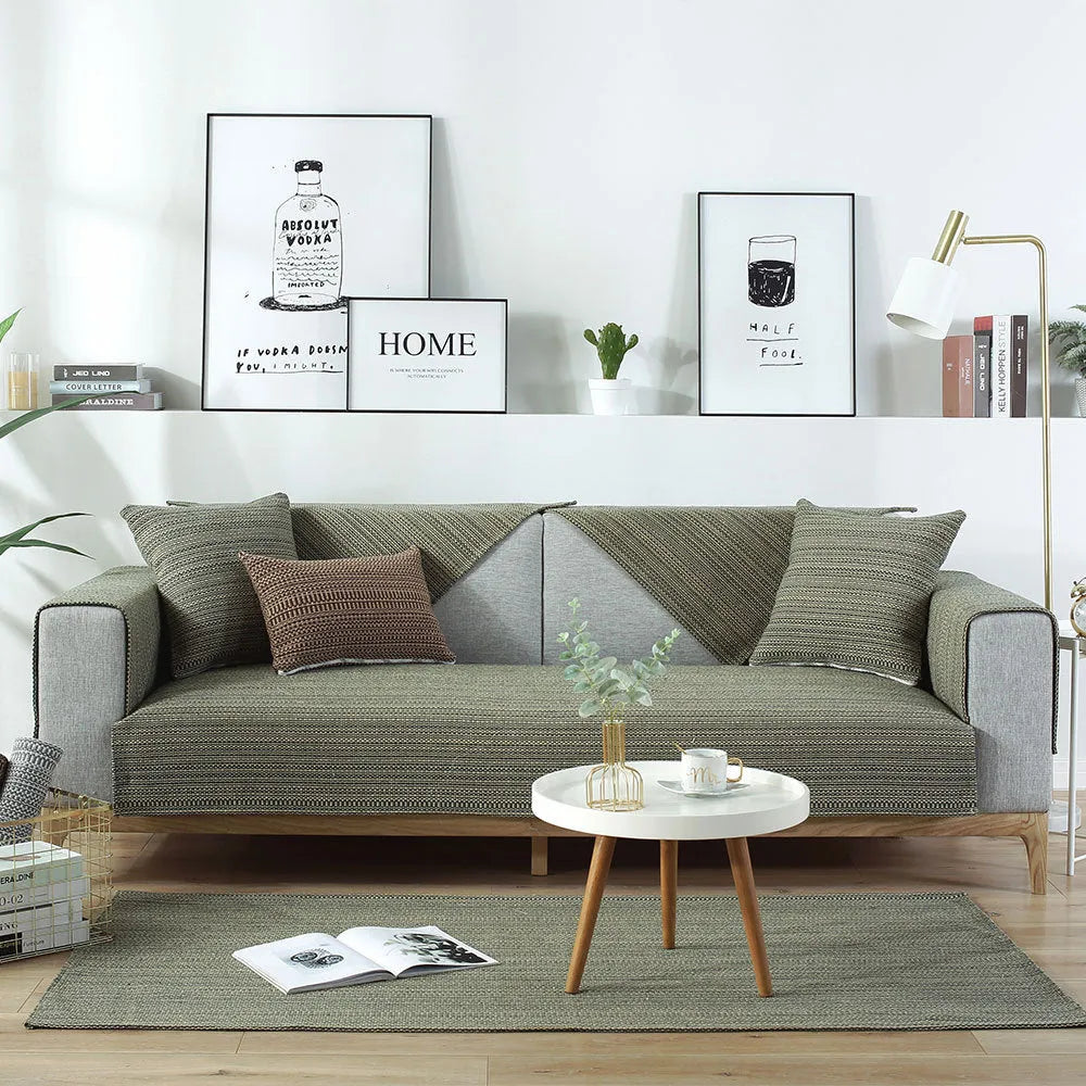 Cotton Blend Woven Sofa Cover Set