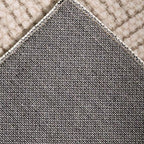 Cream Checkered Border Area Rug