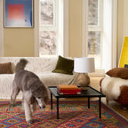 Cream Dashed Line Jacquard Sofa Cover