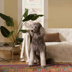 Cream Dashed Line Jacquard Sofa Cover