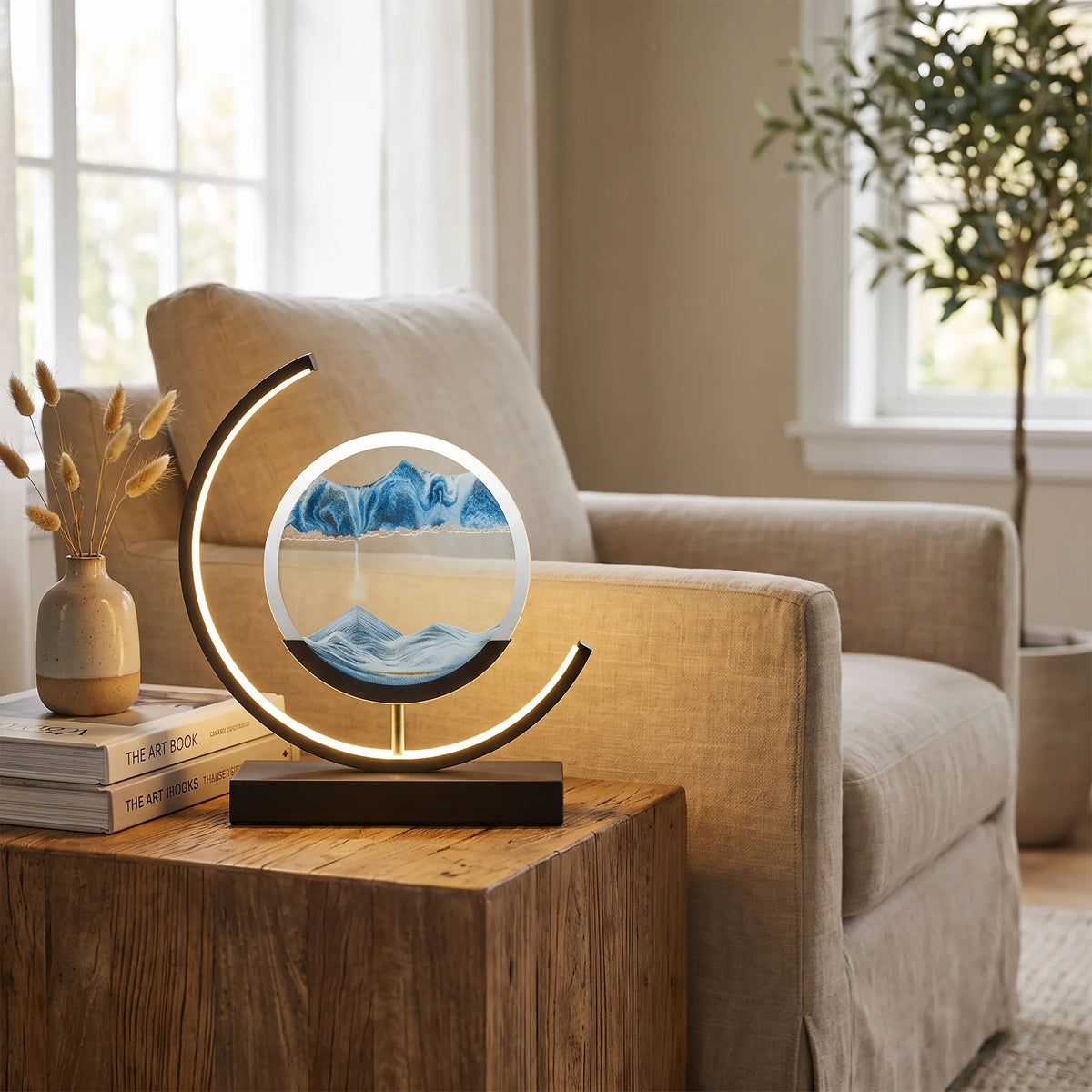 Crescent Moon Sand Art Lamp