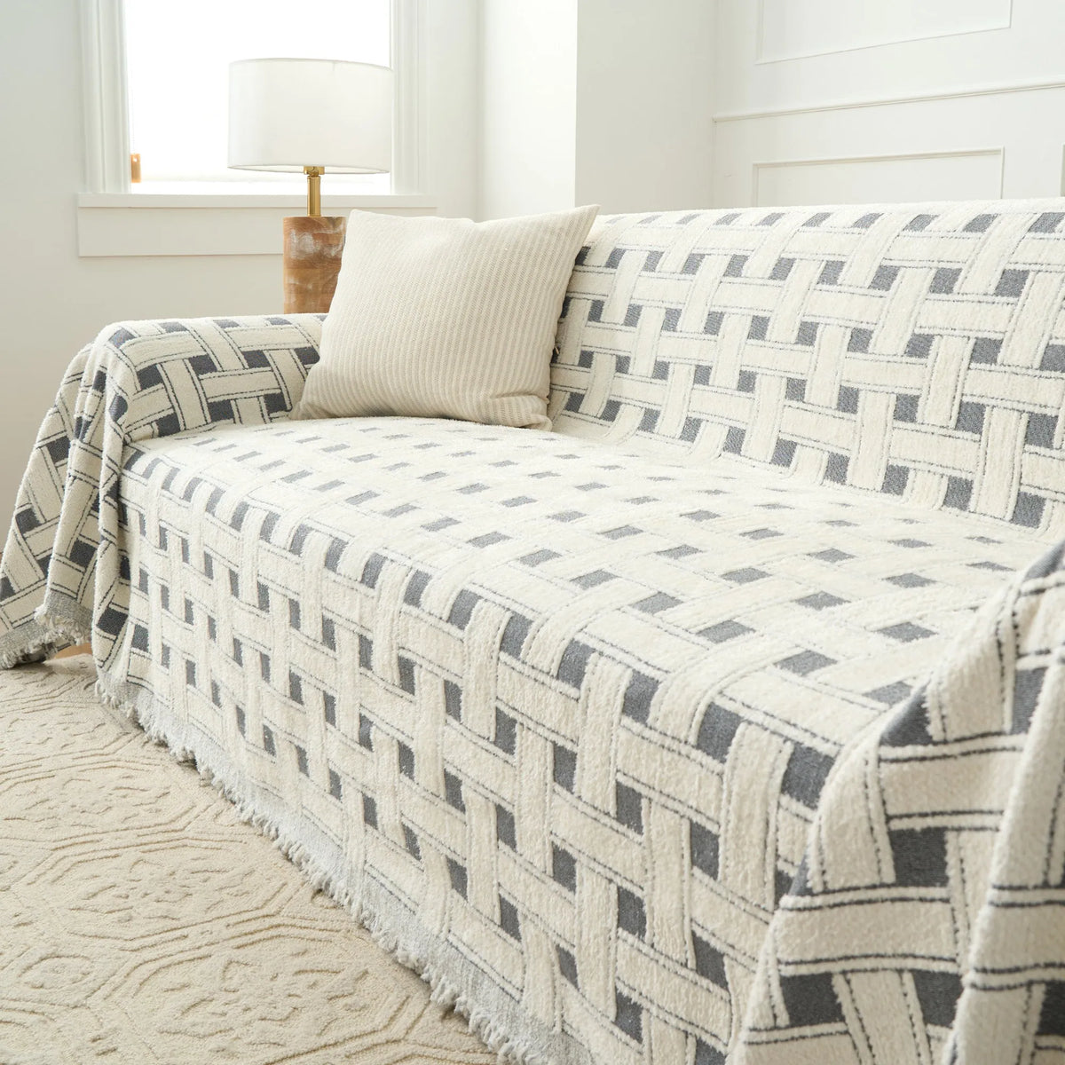 Crosshatch Chenille Winter Sofa Cover