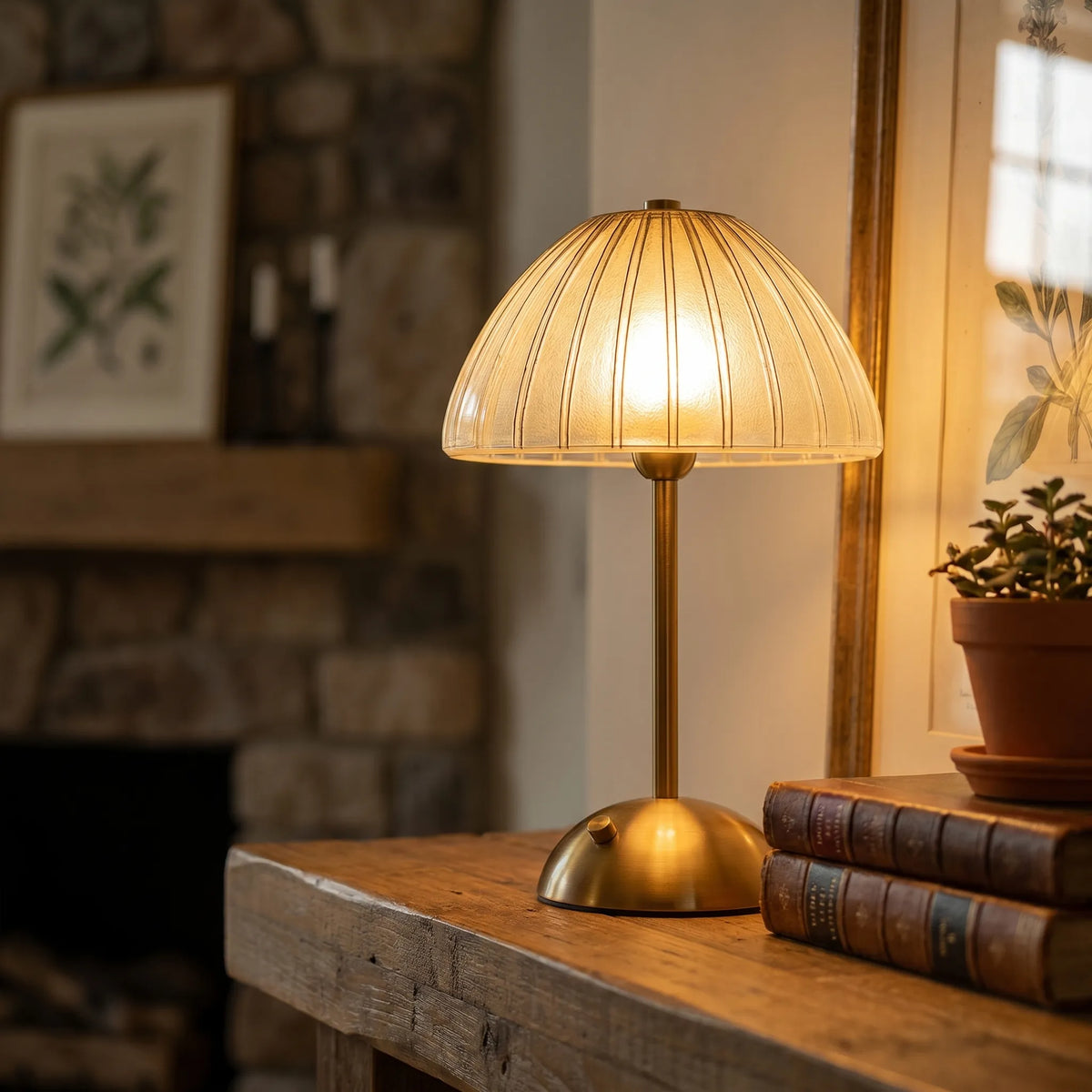 Crystal Gold Rechargeable Table Lamp