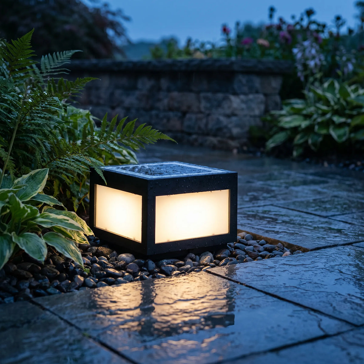 Cube Stainless Steel Pillar Light