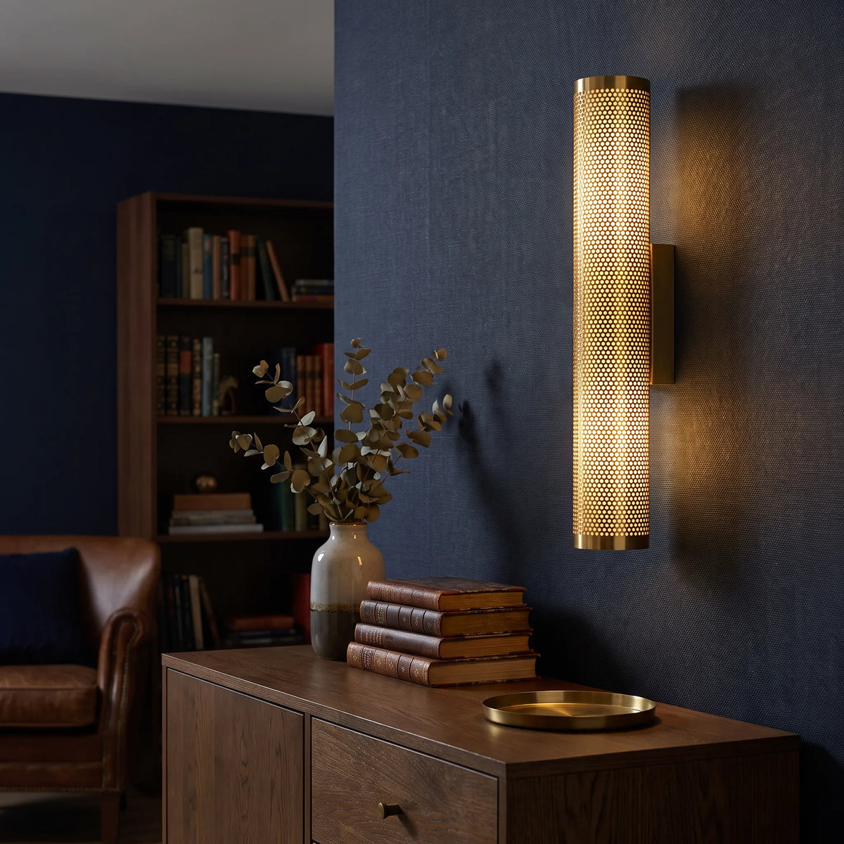 Curved Gold Mirror Wall Light