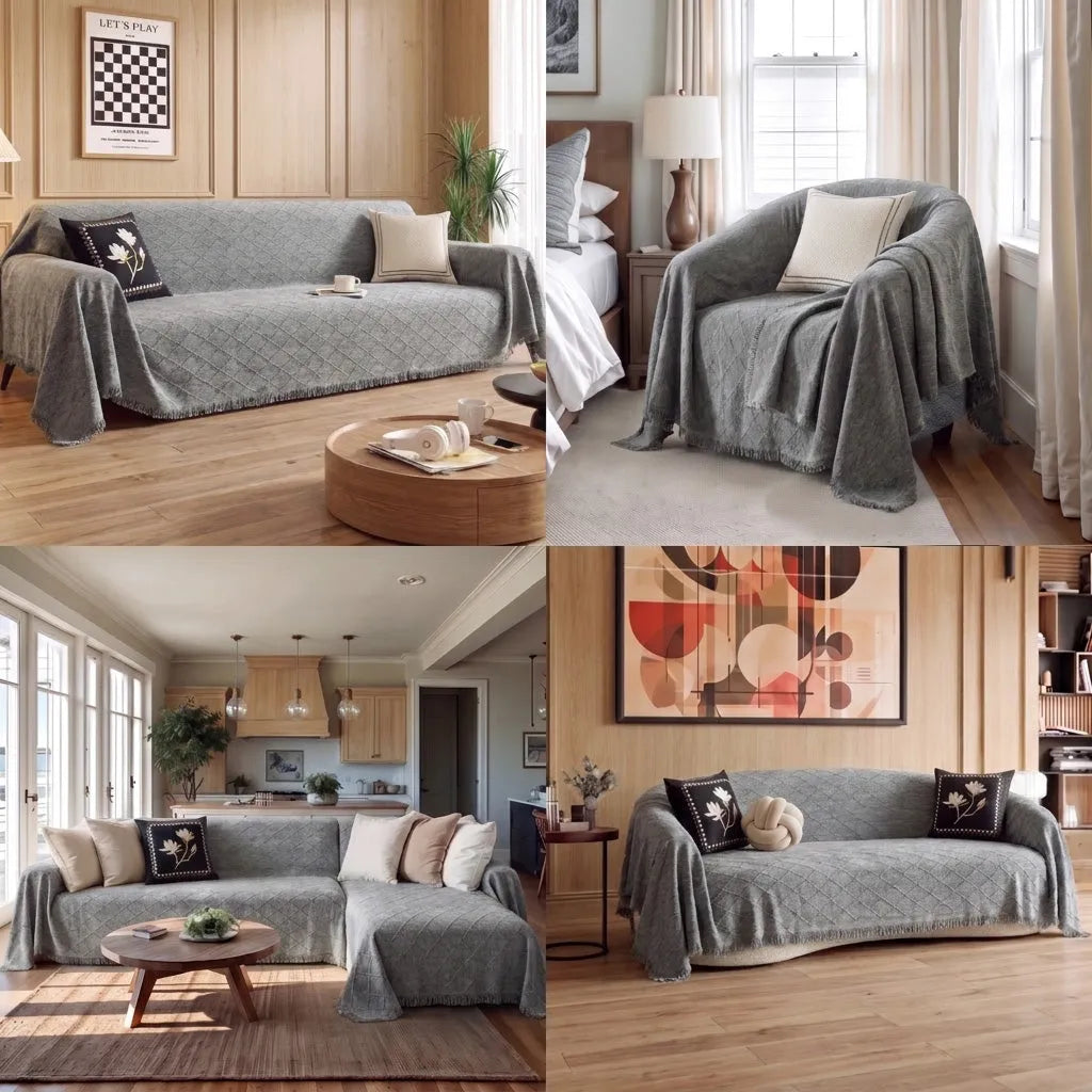 Diamond Jacquard Thick Chenille Sofa Cover