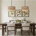 Double Fabric Drum Pendant Light