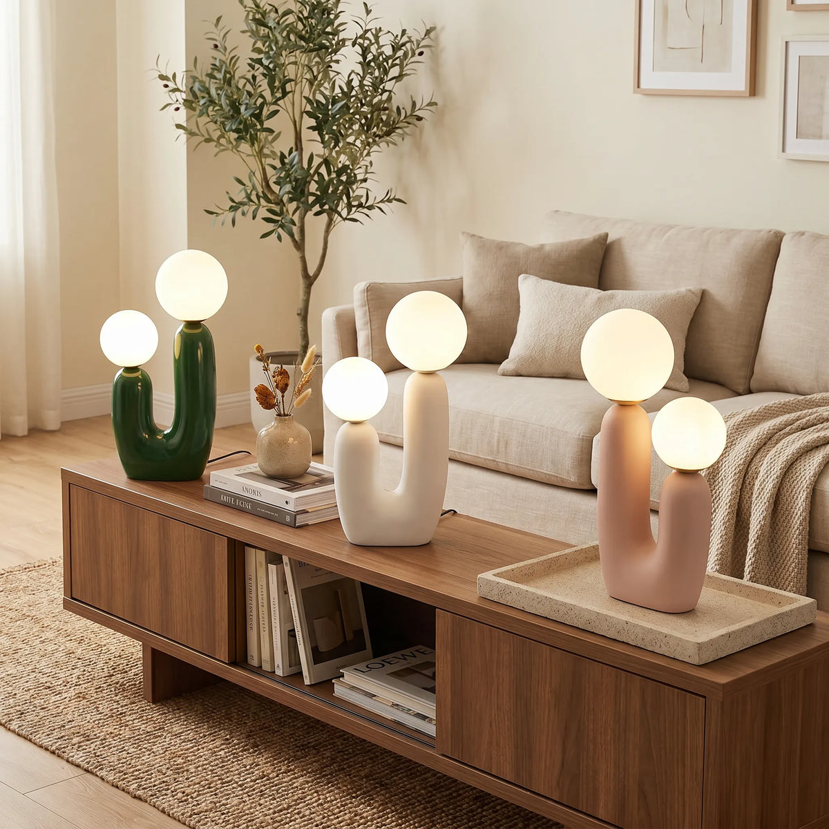Double Globe Glass Table Lamp