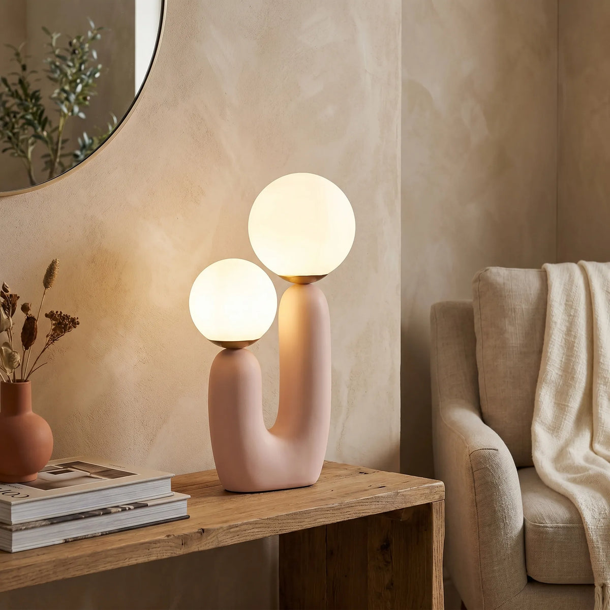 Double Globe Glass Table Lamp