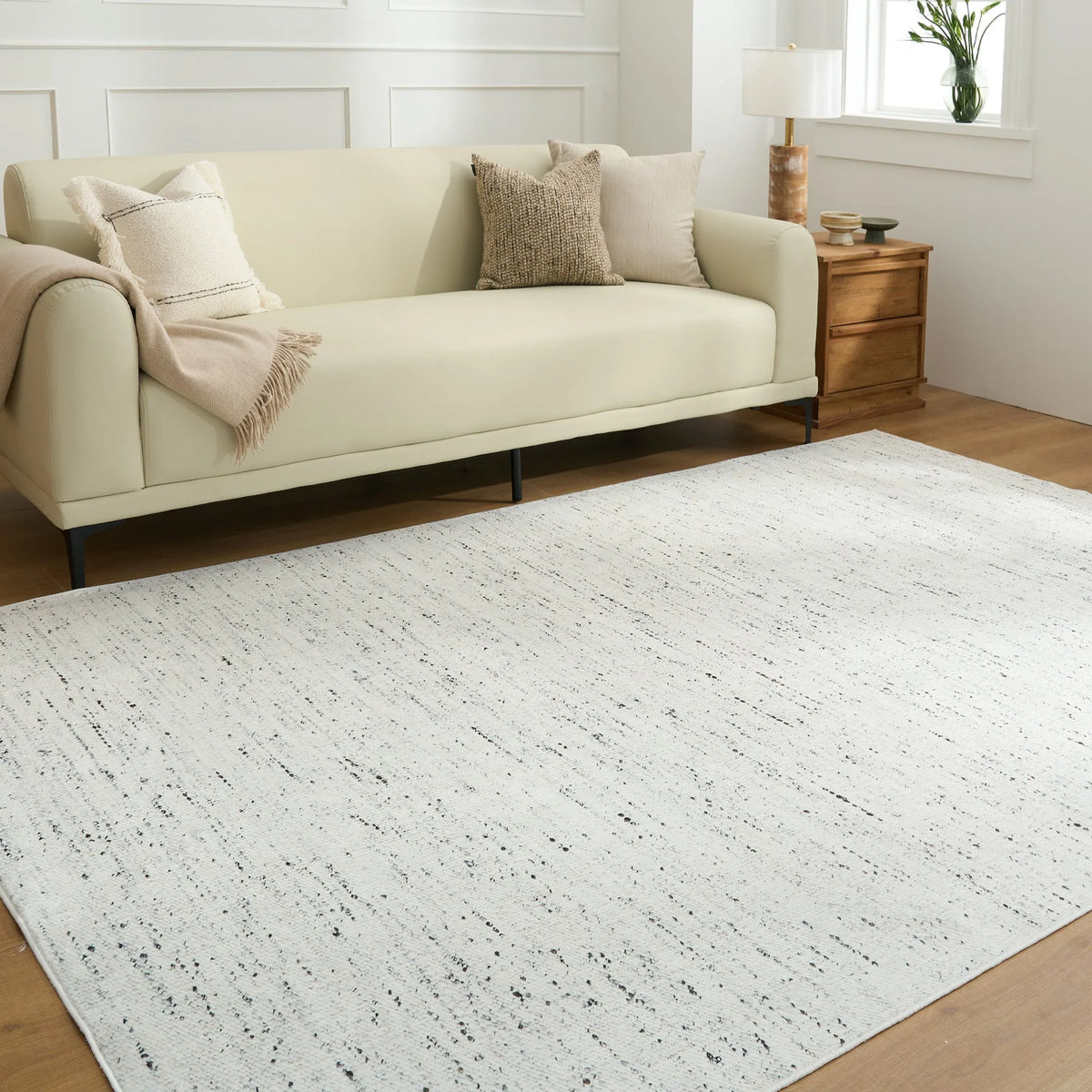 Earth Tone Textured Washable Rug