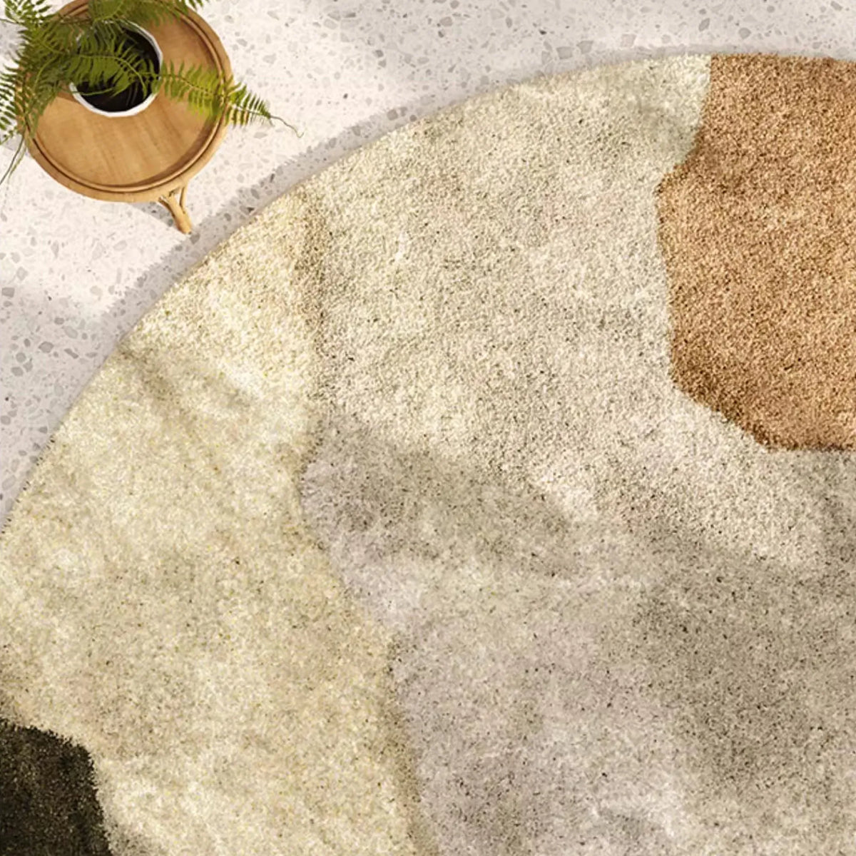 Earthy Abstract Round Rug
