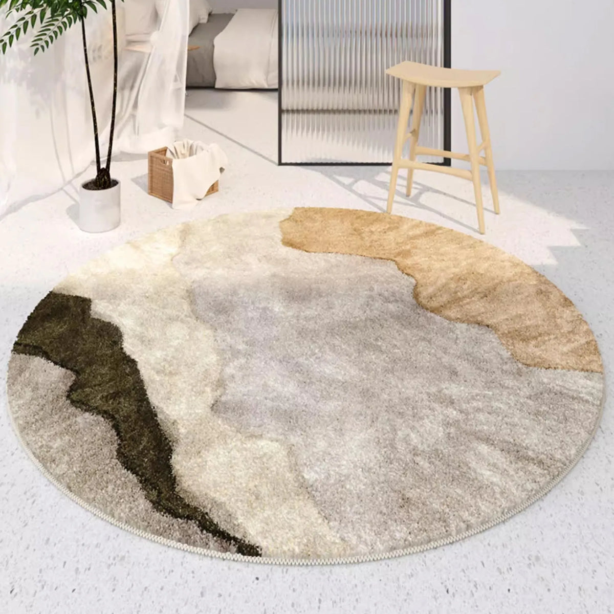 Earthy Abstract Round Rug