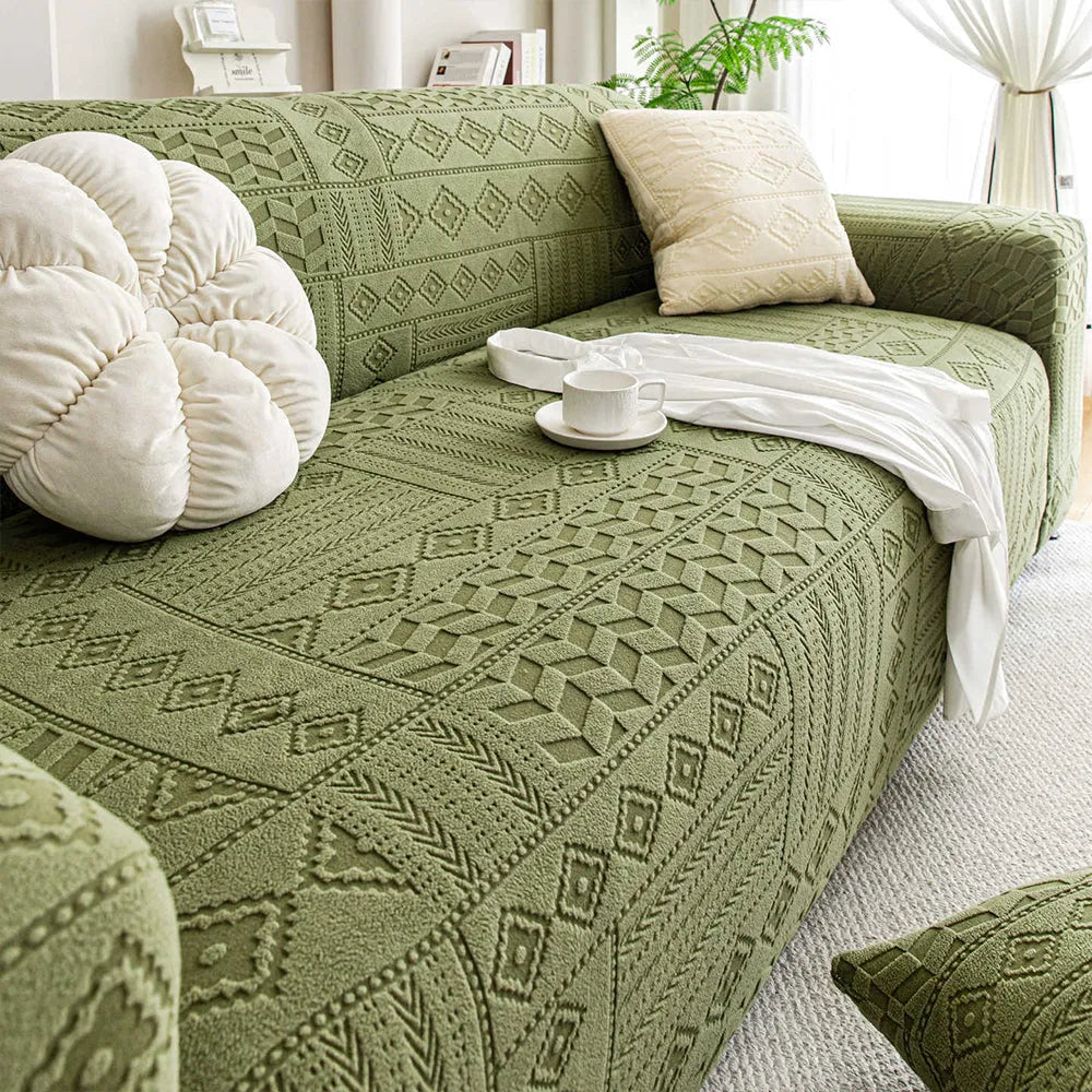 Embossed Boho Stretch Sofa Slipcover