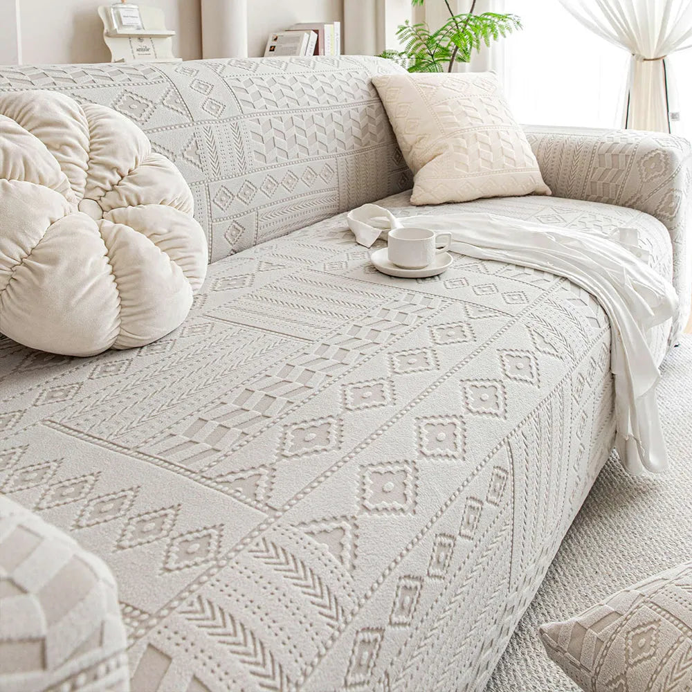 Embossed Boho Stretch Sofa Slipcover