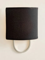 Fabric Drum Brass Frame Wall Light